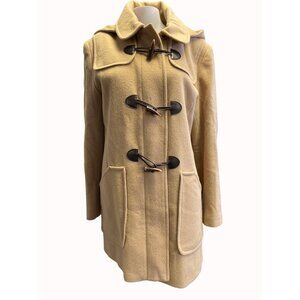 Larry Levine Women's Tan Coat Zip up & Button Closure Size 14 SKU 5705
